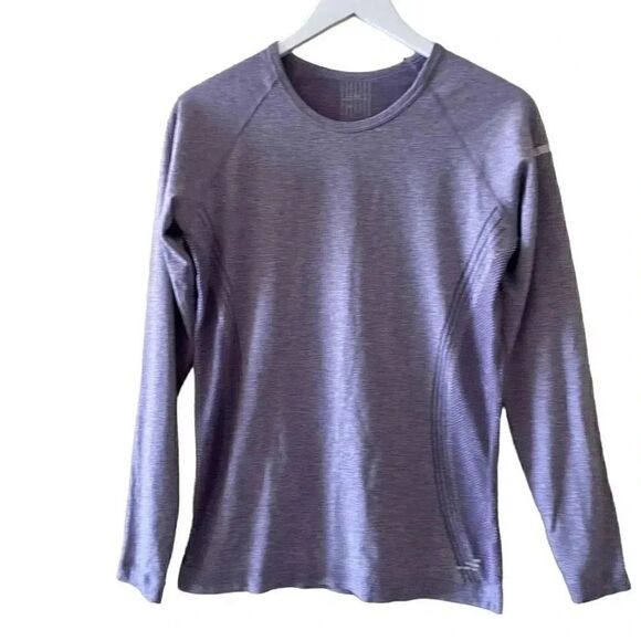 BCG Heather Purple Women’s Crewneck Long Sleeves Thumbhole Sporty SZ M #1150 - Picture 1 of 14